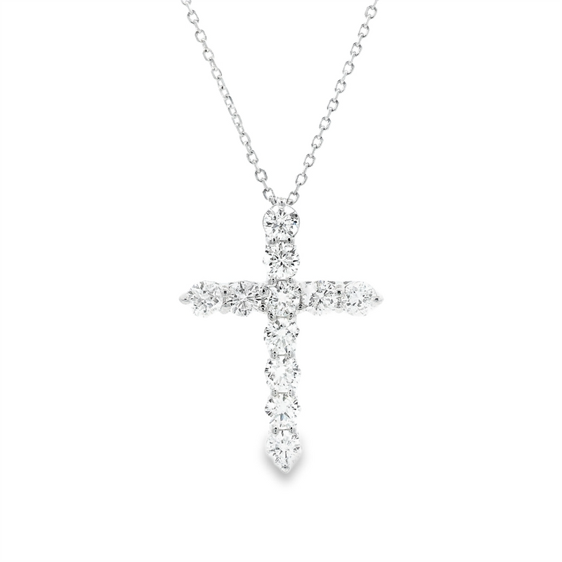 Elegant Diamond Necklaces 14K Gold White 1.16 Carats Lab Grown Large 23.4x17.3mm Pendant Necklace - 19 Inch