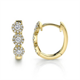 Classic & Contemporary 14K Yellow Gold 0.37 Carats Diamond Huggie Earrings