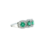 Bold & Elegant 18K White Gold 1.19 Carat Emerald & 0.75 Carat Diamond Fashion Band
