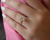 18K Yellow Gold Engagement Ring Setting for 3.00ct Gemstone with 0.40ct Diamonds