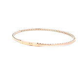 Sophisticated & Timeless Diamond Bracelets 14K Gold Rosé & Titanium Brown & White Diamond Flexible Bangle Bracelet - 0.98 CTW, Size 6.75 Inch