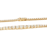 Elegant Diamond Necklaces 18K Yellow Gold 6.14 Carats Diamond Riviera Tennis Necklace - 16.5 Inch