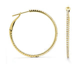Classic & Contemporary 18K Yellow Gold 0.84 Carats Diamond Inside Out Hoop Earrings