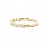 Elegant Diamond Bands 14K Gold Yellow Stackable 0.40 Carats Marquise Diamond Anniversary Band