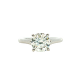 14K Gold White Accented Lab Grown 2.04ct Round Diamond Hidden Engagement Ring - Lab-Grown 2.17 CTW Diamond