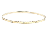 Sophisticated & Timeless Diamond Bracelets 14K Gold Yellow & Titanium Round DiamondFlexible Bangle Bracelet - 0.17 CTW, Size 6.75 Inch