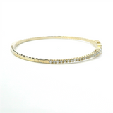 Sophisticated & Timeless Diamond Bracelets 14K Gold Yellow Scatter Shape & Round Diamond Bangle Bracelet - 1.36 CTW, Size 6.75 Inch