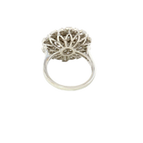 Elegant & Trendy 18K White Gold Milgrain Bezel Set 1.61 Carats Diamond Cluster Ring