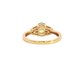 Bold & Elegant 18K Yellow Gold Oval Cut 1.19 Carats Yellowish Green Peridot & 0.07 Carats Diamond Ring