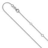 Elegant & Durable Designs 10K Gold 1.1mm White Round Cable Link Chain, 18 Inch