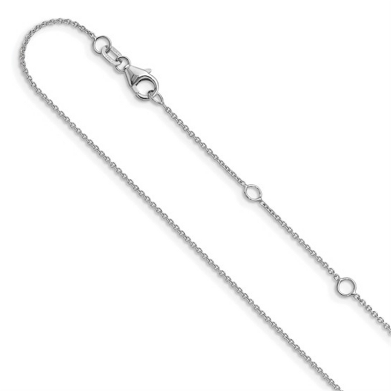 Elegant & Durable Designs 10K Gold 1.1mm White Round Cable Link Chain, 18 Inch