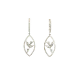 Classic & Contemporary 18K White Gold 0.89 Carats Diamond Dangle Earrings