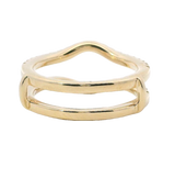 14K Yellow Gold Diamond Contoured Engagement Ring Guard, 0.55ctw