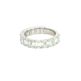 Elegant Diamond Bands 14K White Gold 4.64 Carats Emerald Cut Lab Grown Diamond Anniversary Band