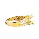 Elegant Diamond Mountings 18K Gold Yellow Round 2.0 Carats Setting -  0.77 Carats Baguette & Round Diamonds