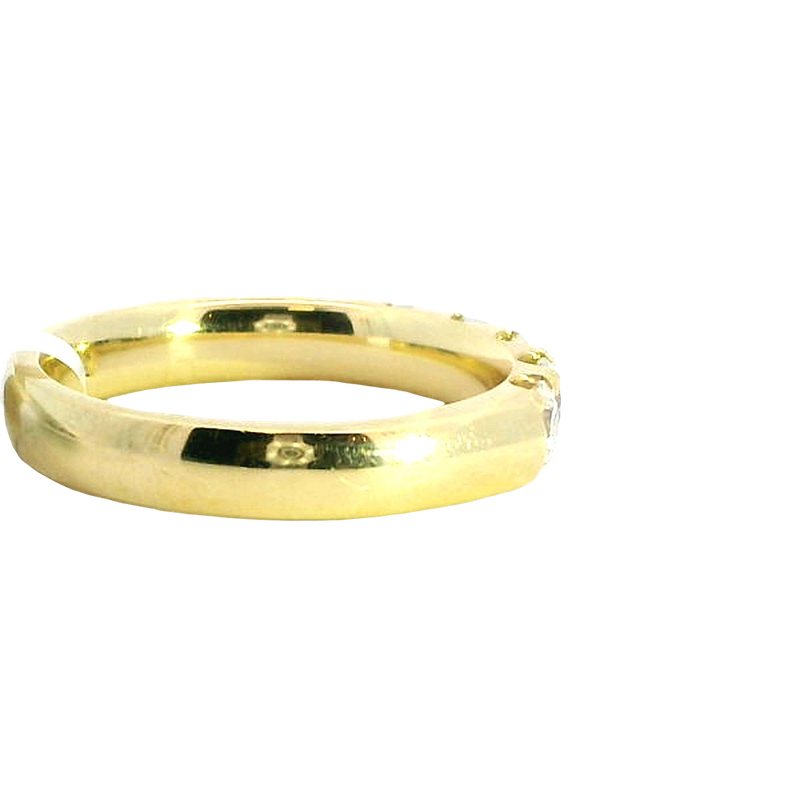 Elegant Diamond Bands 18K Yellow Gold 7 Stone 1.08 Carats Diamond Band