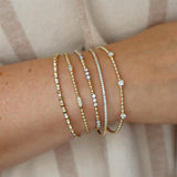 Sophisticated & Timeless Diamond Bracelets 14K Gold Yellow & Titanium 0.50 Carats Flexible Bangle Bracelet - 0.5 CTW, Size 6.75 Inch