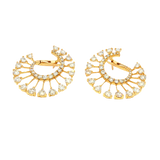 Classic & Contemporary 18K Yellow Gold 2.01 Carats Diamond Swirl Earrings