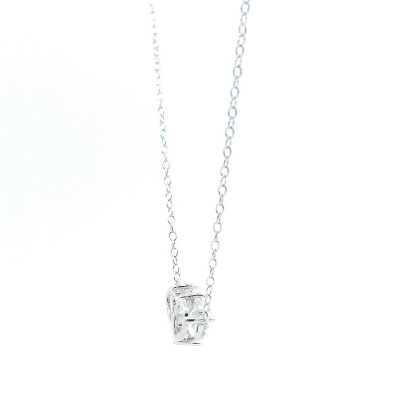 BLACK FRIDAY DOORBUSTER!!  Sterling Silver Moi Et Toi Cubic Zirconium Drop Necklace, 16-18 Inch