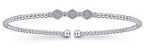 White 14 Karat Gold 0.12 Carats Diamond Bangle Bracelet