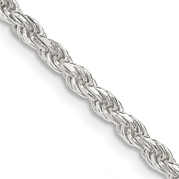 White Sterling Silver 2.75mm Rope Chain