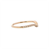 Elegant Diamond Bands 14K Gold Rosé Contoured 0.16 Carats Diamond Anniversary Band