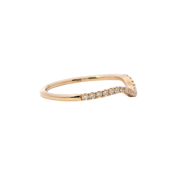 Elegant Diamond Bands 14K Gold Rosé Contoured 0.16 Carats Diamond Anniversary Band