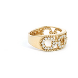 Contemporary Diamond Fashion Bands & Rings 14K Yellow Gold Open Link Diamond Accented 8.5mm Fashion Band, 0.55 Carats