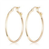 Yellow Gold Filled Over Sterling Silver 35 MM Hoop Earrings