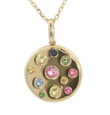 Vibrant Colored Stone Necklaces 14K Yellow Gold 0.42 Carats Multi Colored Sapphire Necklace - 18 Inch