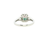 Bold & Elegant 14K Gold White Halo Color Stone Fashion Rings - Emerald Cut Watermelon Tourmaline 1.44 Carats & Diamond 0.43 Carats