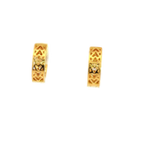 Classic & Contemporary 18K Yellow Gold Baguette & Round Cut 0.60 Carats Diamond Huggie Earrings