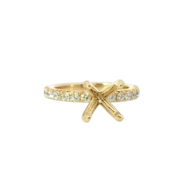 Yellow 14 Karat Gold 0.5 Carats Diamond Round Engagement Ring