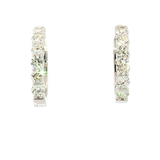 Classic & Contemporary 14K White Gold 1.0 Carat Diamond Medium Hoop Earrings