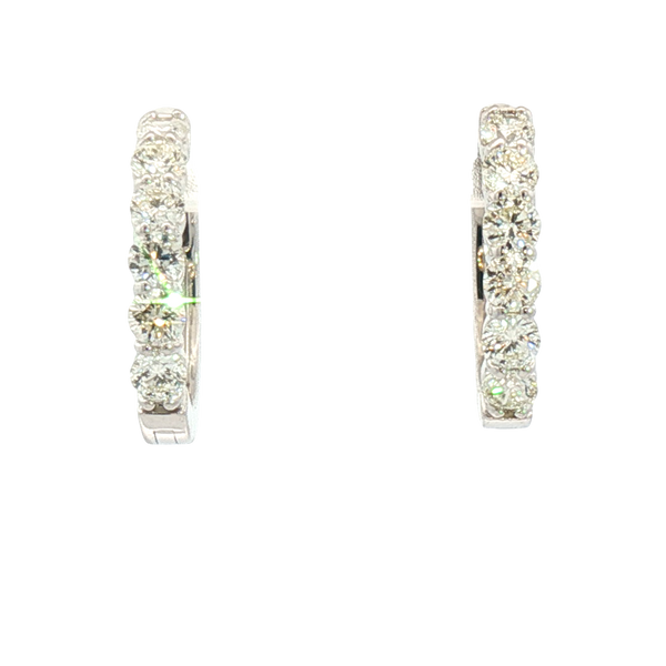 Classic & Contemporary 14K White Gold 1.0 Carat Diamond Medium Hoop Earrings