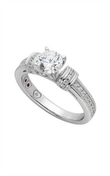 Sterling Silver White Accented Round Cubic Zirconium Engagement Ring - CTW Diamond