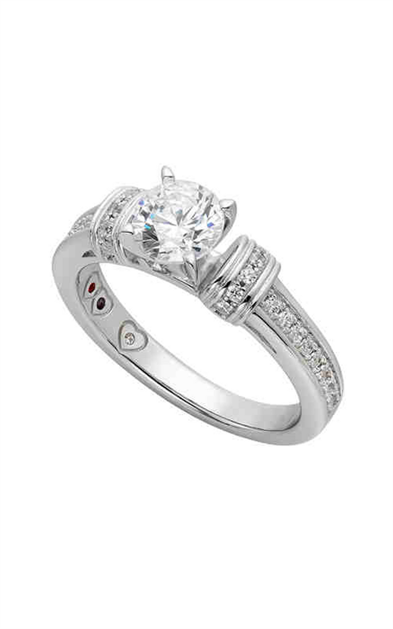 Sterling Silver White Accented Round Cubic Zirconium Engagement Ring - CTW Diamond