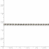 White Sterling Silver 2.25mm  Rope Chain