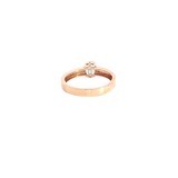 Bold & Elegant 14K Rosé Gold Oval Cut 0.63 Carats Light Blue Aquamarine & 0.18 Carats Diamond Ring