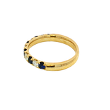 Bold & Elegant 18K Yellow Gold 0.50 Carats Blue Sapphire & 0.36 Carats Diamond Stackable Band