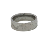 7.0 MM Flat Matte Titanium Band With 24K Yellow Gold Knights Cross Inlay