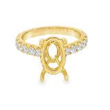 Elegant Diamond Mountings 18K Yellow Gold 0.72 Carats Diamond Hidden Halo Ring For A 12.0 X 8.0 MM Oval Cut Gemstone