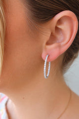 Classic & Contemporary 18K White Gold 2.52 Carats Diamond Inside Out Hoop Earrings