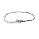 Sophisticated & Timeless Diamond Bracelets 14K White Gold 1.25 Carats Black Diamond & 1.0 Carat White Diamond Tennis Bracelet - 7 Inch