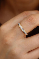 Elegant Diamond Bands 14K Gold Yellow Channel Set 0.17 Carats Diamond Anniversary Band