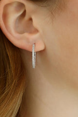 Classic & Contemporary 14K White Gold 3/4 Carats Diamond Medium Inside Out Hoop Earrings