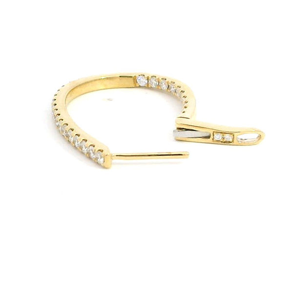 Classic & Contemporary 18K Yellow Gold Inside Out 0.93 Carats Diamond Large Oval Hoop Earrings