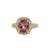 Bold & Elegant 14K Gold Yellow Halo Malaya Garnet Fashion Rings- Garnet 2.41 Carats & Diamond 0.89 Carats