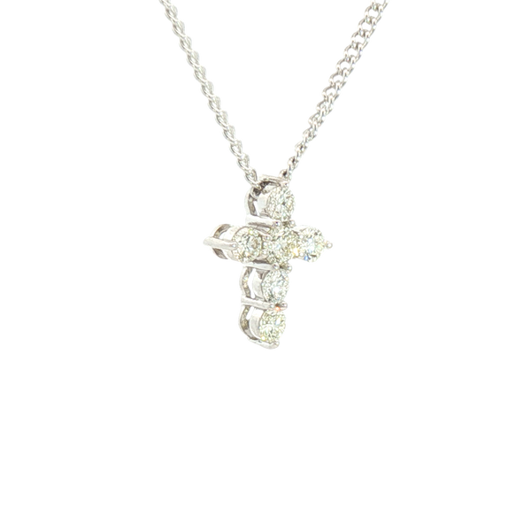 Elegant Diamond Necklaces & Pendants 14K White Gold White 0.46 Carats Diamond Cross Pendant