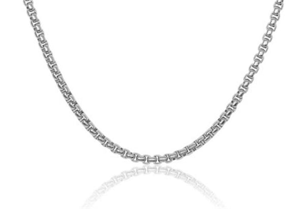 Stainless Steel 2 MM Round Box Link Necklace